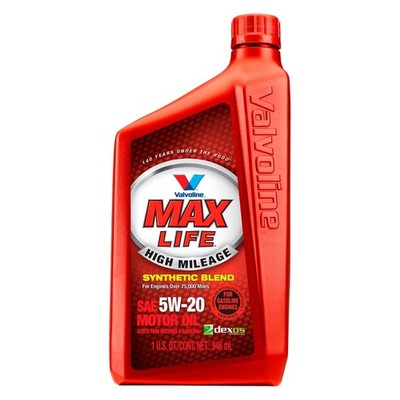Valvoline Max Life SAE 5W-20 Semi-Synthetic Motor Oil, 1 Quart
