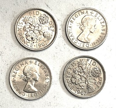 As Use By Brian May As Guitar Picks 1967 Great Britain 6 Six pence.
