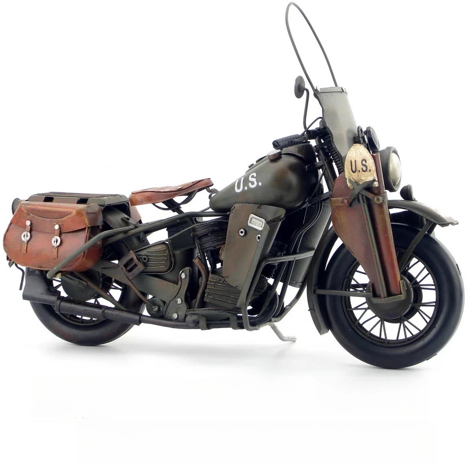 1942 WLA Harley Davidson Army Motorcycle Vintage Metal Model Ornament Gift — 第 2/4 张图片