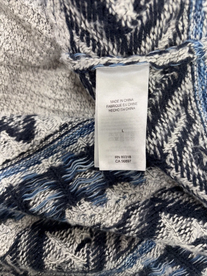 Lucky Brand Sweater Womens Large Aztec Cardigan Open Front Tribal Knit Boho - Image 4 of 4