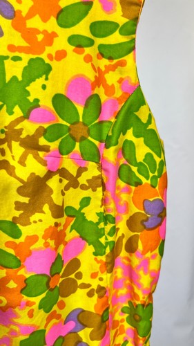 Vtg Sears 60s Mod Shift Mini dress Floral Cotton, $55 - Photo 9