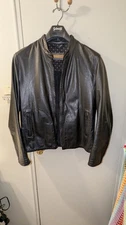 Schott NYC Perfecto P571 Racer Mission Black Cowhide Leather Jacket Unlined XL