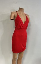 Sexy Red Mini Dress Deep V Neckline Womens Medium NEW