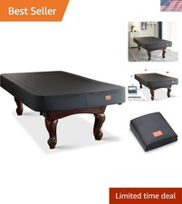 Black Charcoal Leatherette Billiard Cover   Fits 7/8/9FT Tables, Easy to Clean