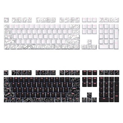Double Shot PBT Keycaps 108 Customs Keycap Set Dye Sub Front-lit Backlit Caps