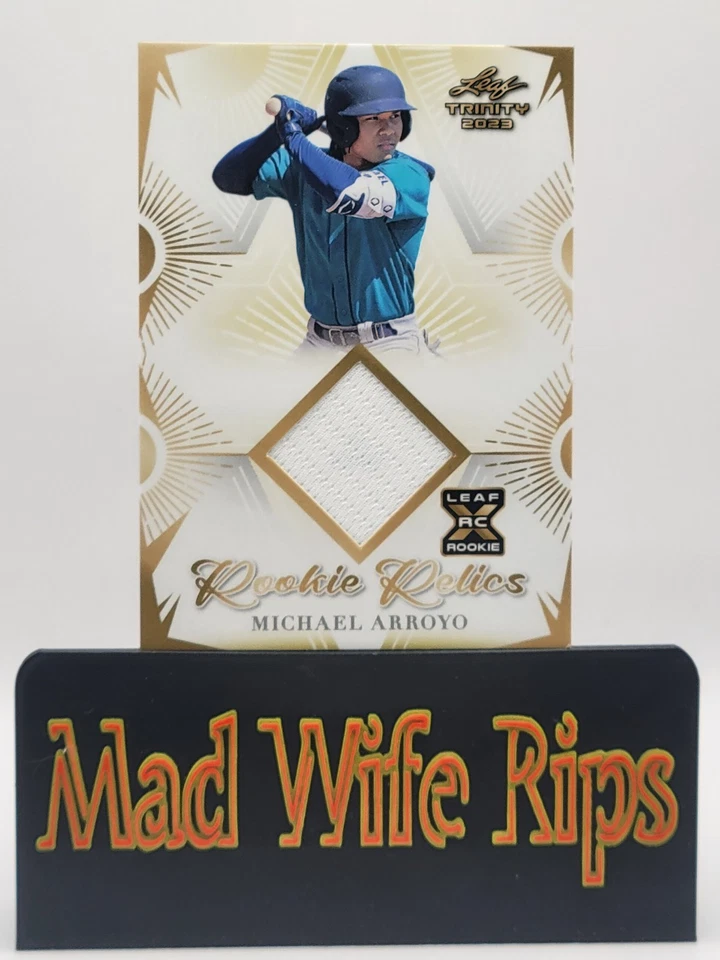 2023 Leaf Trinity Mega Jersey Relics Michael Arroyo RC #RR-36 Mariners Prospect - Image 3 of 4