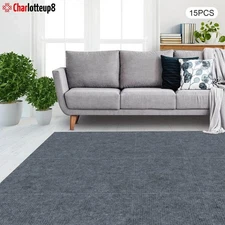 15 PCS 24" X 24" Grey Commercial & Home Carpet Tiles Peel And Stick Carpet Tiles