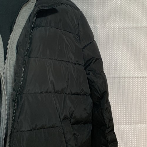 Kenneth Cole XL Puffer Winter Coat With Hoodie Trim Black And Grey - Picture 5 of 14