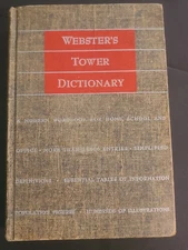 Vintage Webster’s Tower Dictionary World. The World Publishing Company 1954 HB