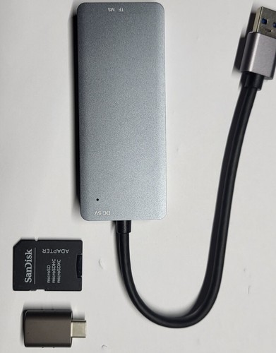 USB C USB3.0 Multi Card Reader, SD/TF/CF/Micro SD/MS 6 in 1 Memory Card Reader - Picture 6 of 7