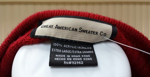 Suéter Great American Sweater Company Manga Larga Borgoña Talla XL ~ NUEVO CON ETIQUETAS - Imagen 7 de 10