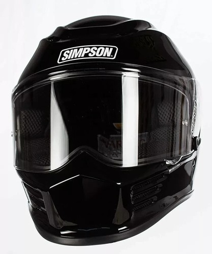 Simpson Racing Motorcycle Speed Street Bandit Helmet Medium Black SPBM2 - Picture 3 of 5