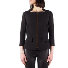 Gianni Versace Collection Women's Black Gold Zip Blazer Jacket size IT 44