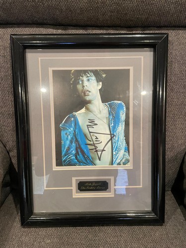 VINTAGE YOUNG MICK JAGGER SIGNED 8X10 PHOTO FRAMED MATTED AUTOGRAPHED W/ COA - 第 1/7 張圖片