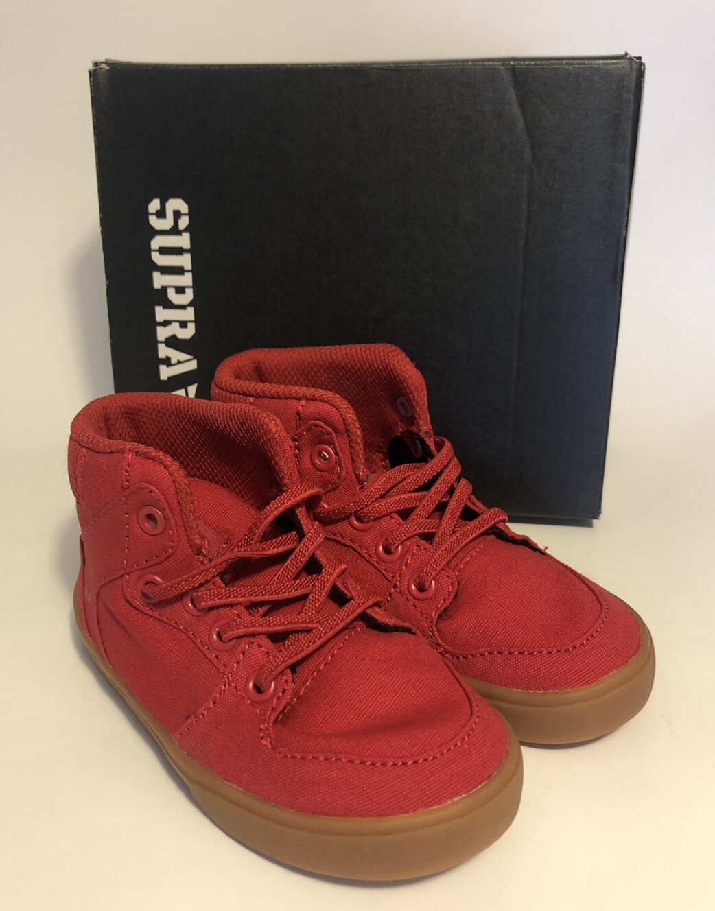 Supra Toddler's Vaiders High Tops Sneakers Red/Gum Size 6