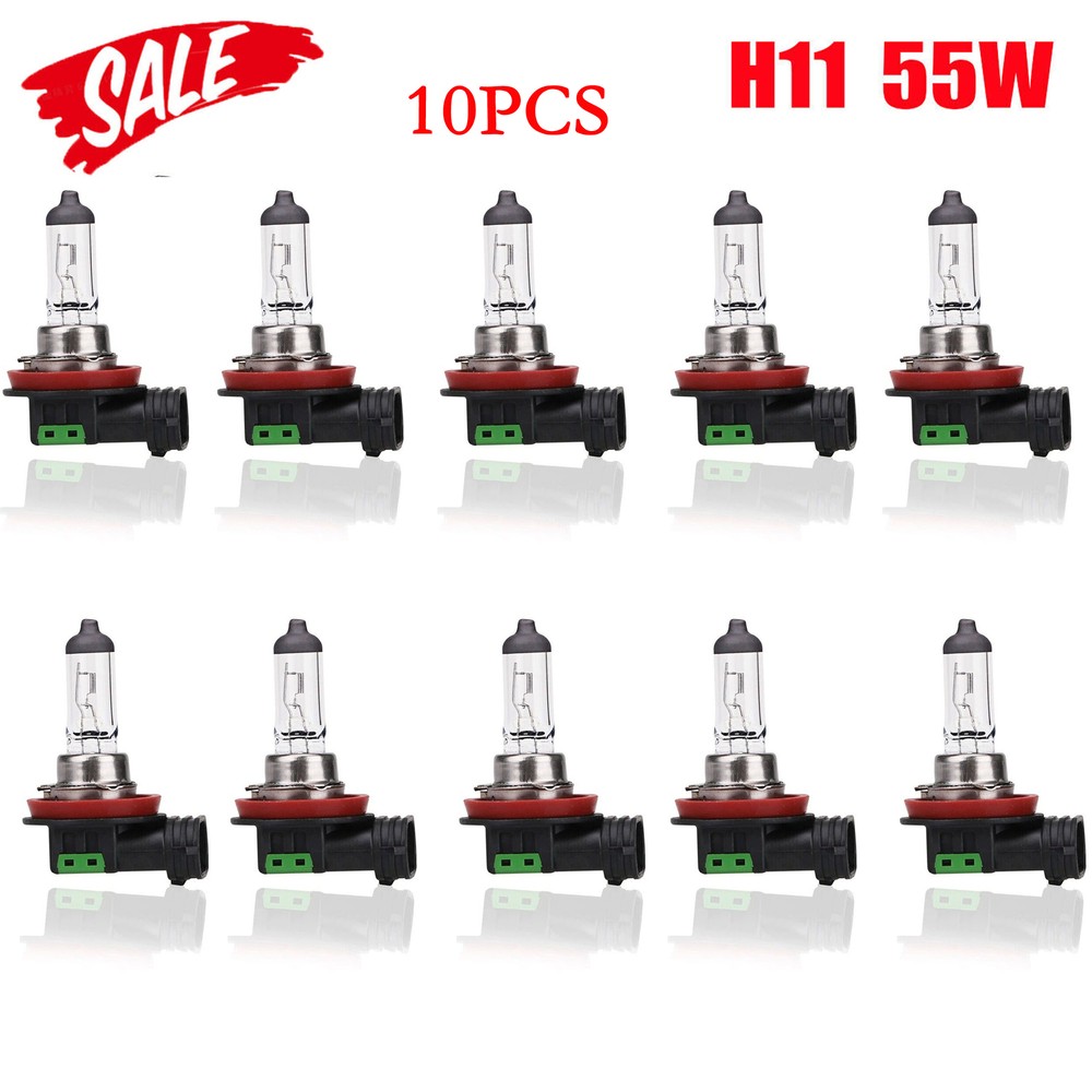 10PC H11 12V 55W Super Bright White Halogen Car Fog Light Bulbs