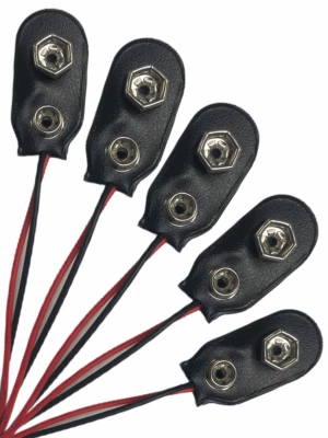 EUNICELL 5 x PP3 9V Battery Snap Clip Plastic on Connector 145mm Cable Lead Snaps UK