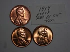 wheat penny lot 1954,1954-D,1954-S RED BU SET LINCOLN CENT 1954D,1954S GEM UNC