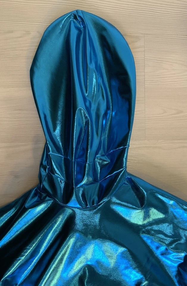 Blue  Metallic Sexy Unisex Cosplays Costume Jumpsuit Zipped Full Head — 第 4/4 张图片