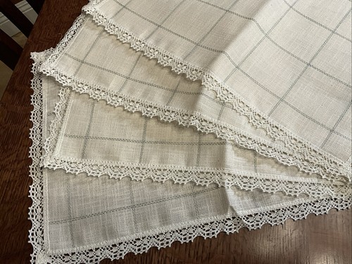 RARE!! NEW! Zweigart Silvretta Placemat 28 Count - #027 Blue/Cream - Picture 5 of 5
