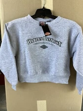 Harley-Davidson Women's Small Gray Crop sweatshirt  Shirt NEW