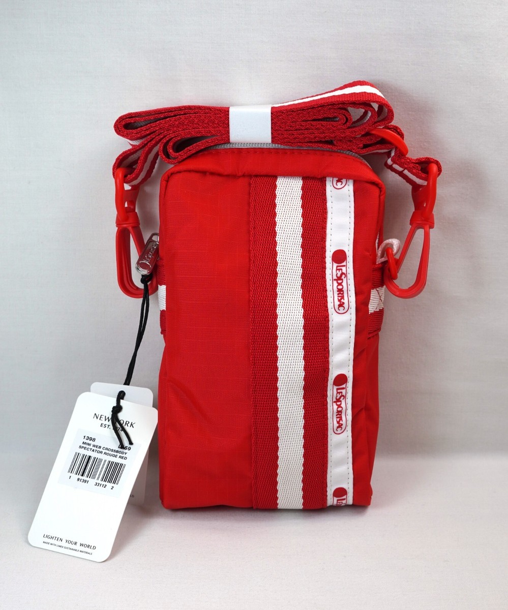 【LeSportsac】SPECTATOR ROUGE RED MINI BUCKET SHOULDER BAG NWT LeSportsac MINI WEB CROSSBODY Cell Phone Bag