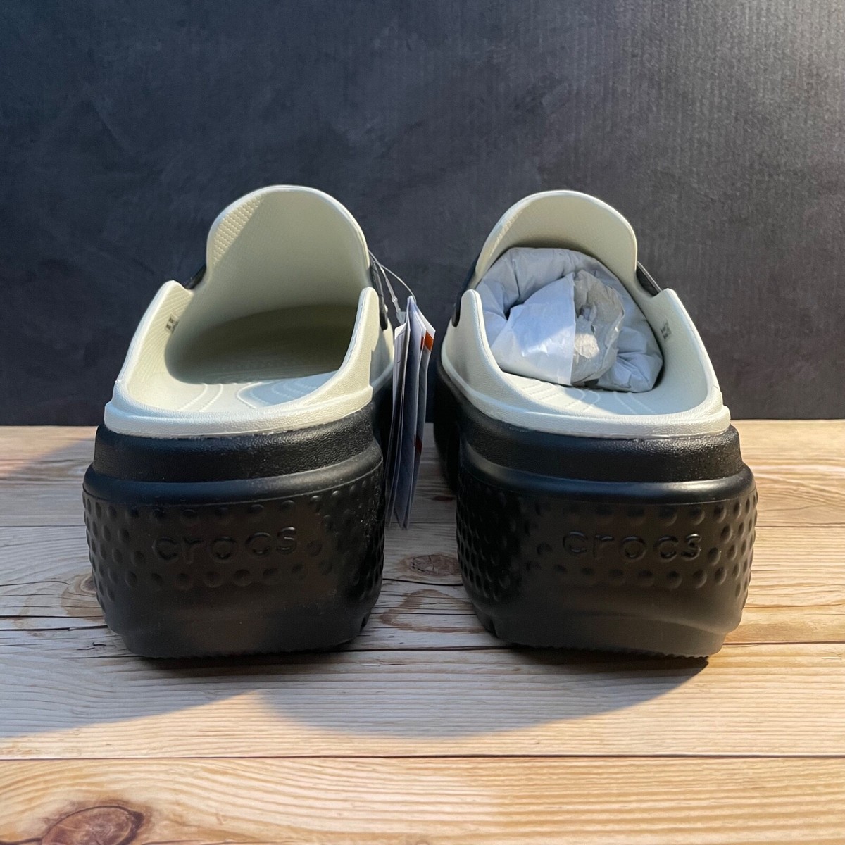 【関税込み】Stomp Mules - Crocs - Synthetic - Linen Black Crocs Stomp Loafer Linen/Black Select-a-Size | eBay