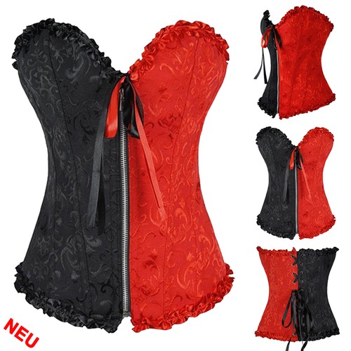 Women Sex Black Corset Dress Bustier Lingerie Costum Slim waist Trainer Cincher - Picture 11 of 42