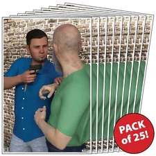 25 Paper Shooting Targets Range Gun Rifle Pistol 3D Hostage Threat Vitals 23x35