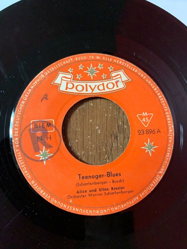 1959 Alice Und Ellen Kessler "HeiBe Musik/Teenager Blues" 45 RPM 7" Record - Picture 4 of 4