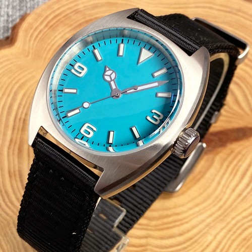 Reloj automático para hombre 20ATM 36 mm Tandorio negro naranja esfera azul NH35A PT5000 - Imagen 4 de 14
