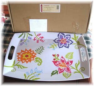 Longaberger-Summertime-Floral-Melamine-Platter-Serving-Tray-Large-New-Box