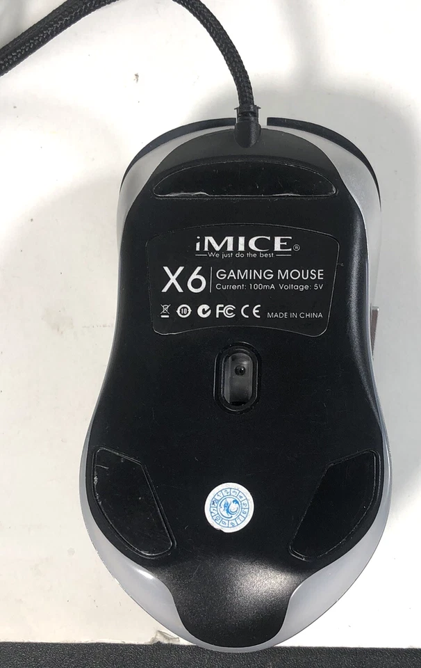 iMICE X6 Wired Gaming Mouse USB Optical 6 Button RGB Light Up Black/Silver - Image 2 of 4