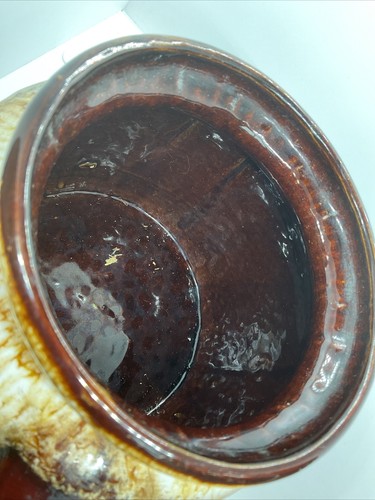 Drip Glaze Pot - Vintage Brown Stoneware Ceramic Crockery - Heavy - USA Stamp - 第 6/10 張圖片