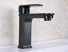 Black Oil Rubbed Bronze Single Handle Bathroom Vanity Basin Mixer Tap Faucet