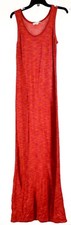Loft Women’s Dress Large Orange Maxi Sleeveless Knit Pullover