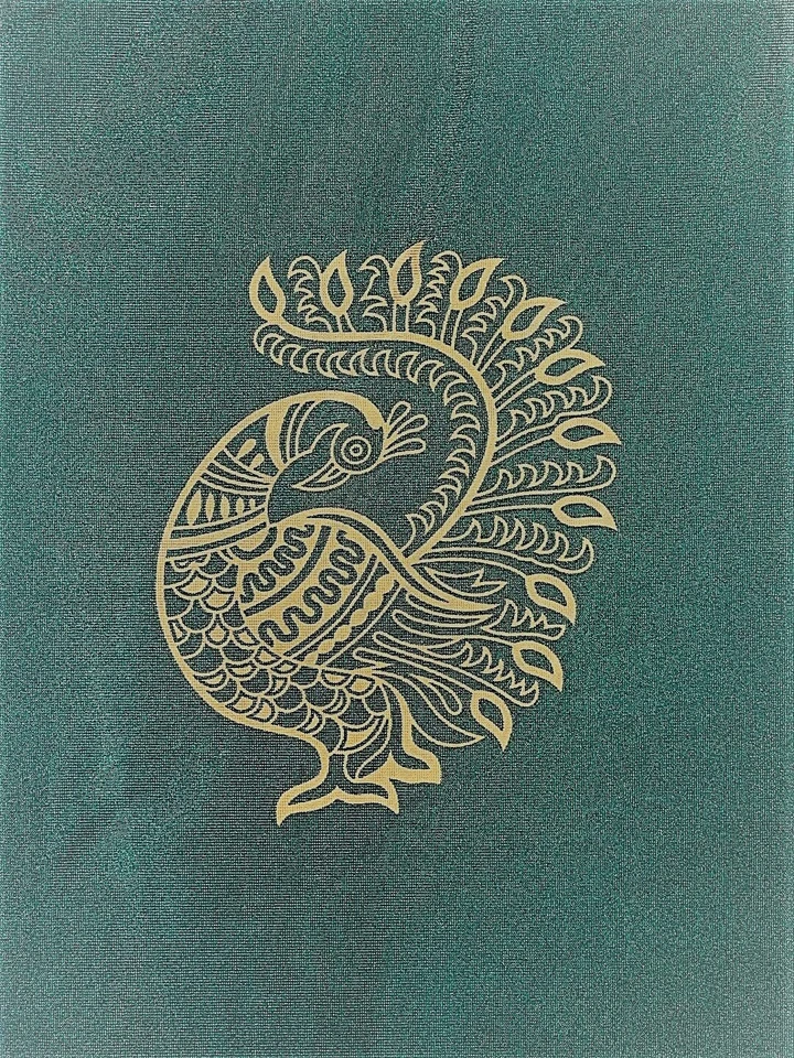 4 Piezas Bloque de Mano Dorado Pavo Real Estampado Ojales Poliéster Cortinas de Puerta 7 Pies Foto 3 de 4