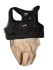 GK Elite Child Small YS Mid Waist Hi Cut Briefs and Black Avia Sports Bra