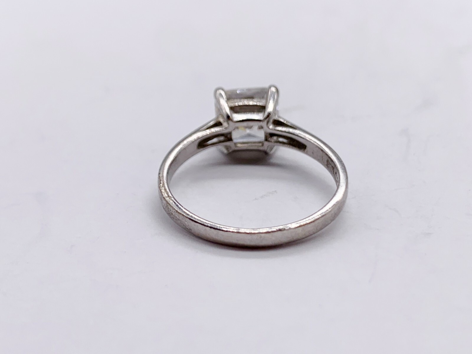VINTAGE SOLID STERLING SILVER BRIGHT SOLITAIRE SQ… - image 5