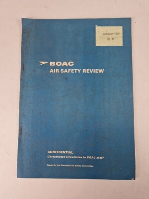 BOAC AIR SAFETY REVIEW OKTOBER 1965 BRITANNIA COMET 4 BOEING 707 AIRLINE