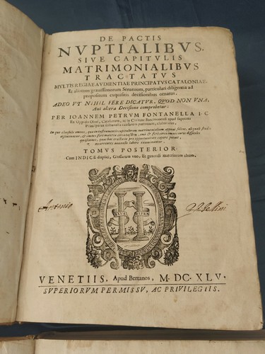 TRACTATUS DEPACTIS NUPTIALIBUS SIEU DE CAPITULIS MATRIMONIALIBUS 1645 FONTANELLA - Bild 4 von 12