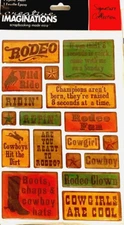 Rodeo Boots Chaps Cowboy Hats Cowgirl Ride Creative Imaginations Epoxy Stickers