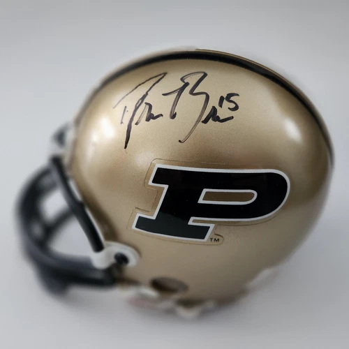 Drew Brees Signed Auto Purde Saints Mini Helmet Double Signed W/ Case No COA
