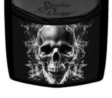 Fire Fierce Skull Death Flames Car Truck USA Graphic Hood Wrap Vinyl Decal Black