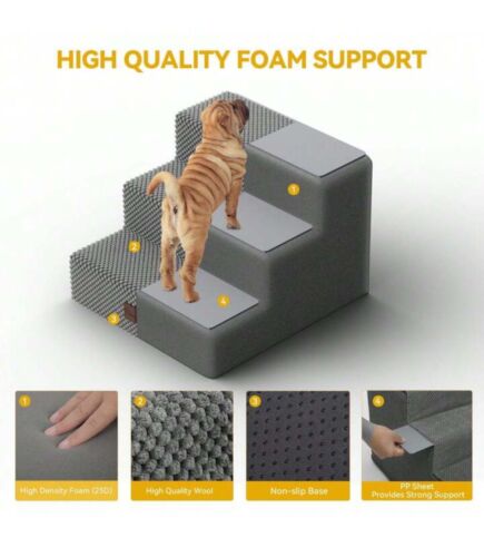 Dog Pet Stairs for Bed and Couch with Support Boards Non-Slip Balanced - Picture 4 of 7