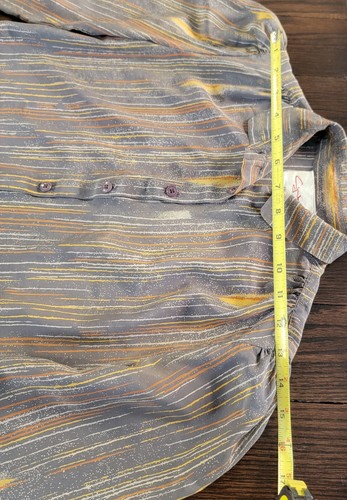 Womens Vintage Silk Long Sleeve Midi Dress Retro Office Striped Belted Sz.8/M - Picture 15 of 15