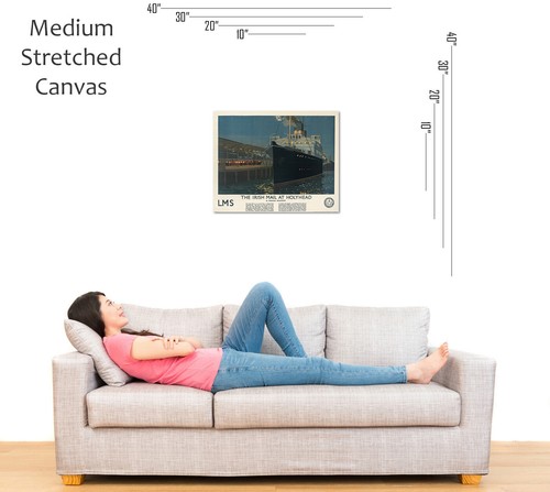 Norman Wilkinson "Irish Mail at Holyhead" steamboat Black Artwork Fine Art - Afbeelding 2 van 4