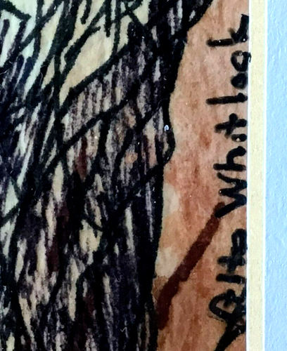 Mixed Media Painting Old Tree by Alta Whitlock Matted Glass Framed - Picture 6 of 6