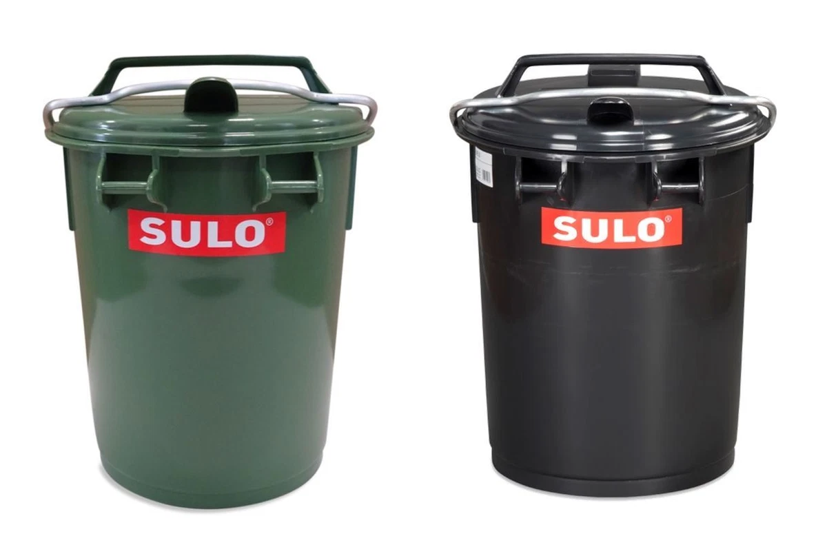 SULO Mülleimer 50 Liter - Retrodesign Schwarz, Made In Germany