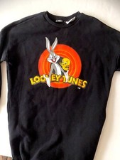 Looney Tunes Womans Long Sweatshirt Size Small Black